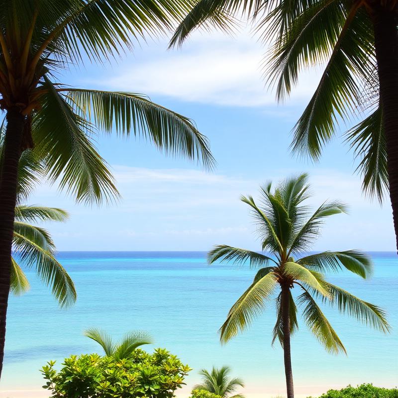 Koh Samui palm trees and ocean view